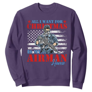 All I Want For Christmas Is My Airman Home Sweatshirt TS09 Purple Print Your Wear