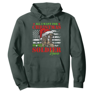 All I Want For Christmas Is My Soldier Home Hoodie TS09 Dark Forest Green Print Your Wear