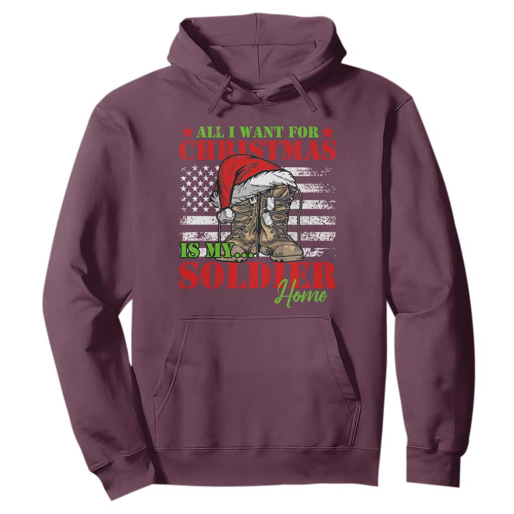 All I Want For Christmas Is My Soldier Home Hoodie TS09 Maroon Print Your Wear