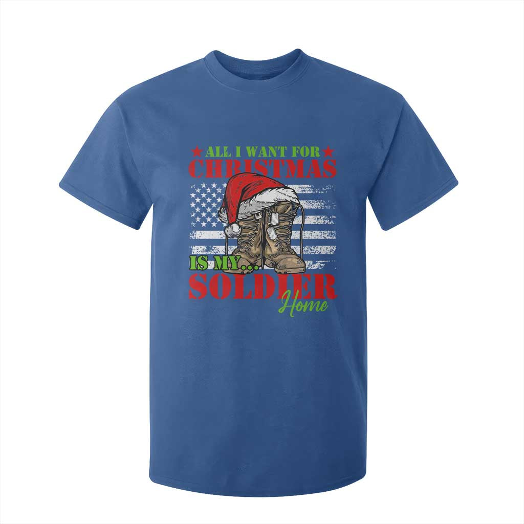 All I Want For Christmas Is My Soldier Home T Shirt For Kid TS09 Royal Blue Print Your Wear