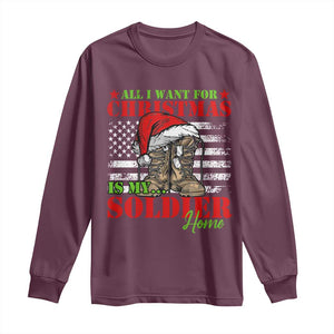 All I Want For Christmas Is My Soldier Home Long Sleeve Shirt TS09 Maroon Print Your Wear