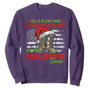All I Want For Christmas Is My Soldier Home Sweatshirt TS09 Purple Print Your Wear