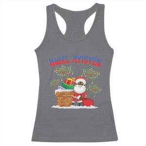 Funny Haitian Christmas Racerback Tank Top Nwel Ayisen Creole Santa Palm Tree TS09 Charcoal Print Your Wear