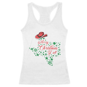 Merry Christmas Y'All Texas Racerback Tank Top TS09 White Print Your Wear