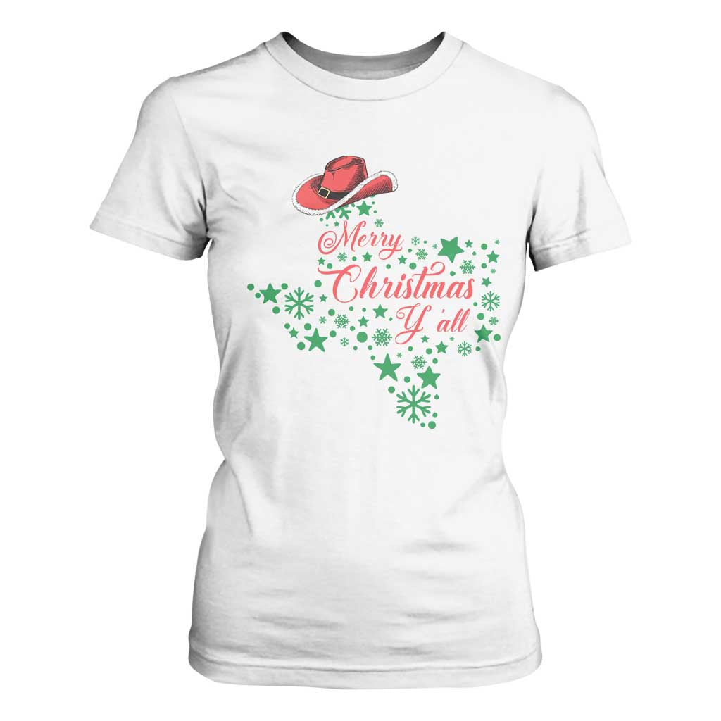 Merry Christmas Y'All Texas T Shirt For Women TS09 White Print Your Wear