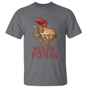 Christmas In Texas T Shirt Merry Texmas Santa Cowboy Hat TS09 Charcoal Print Your Wear