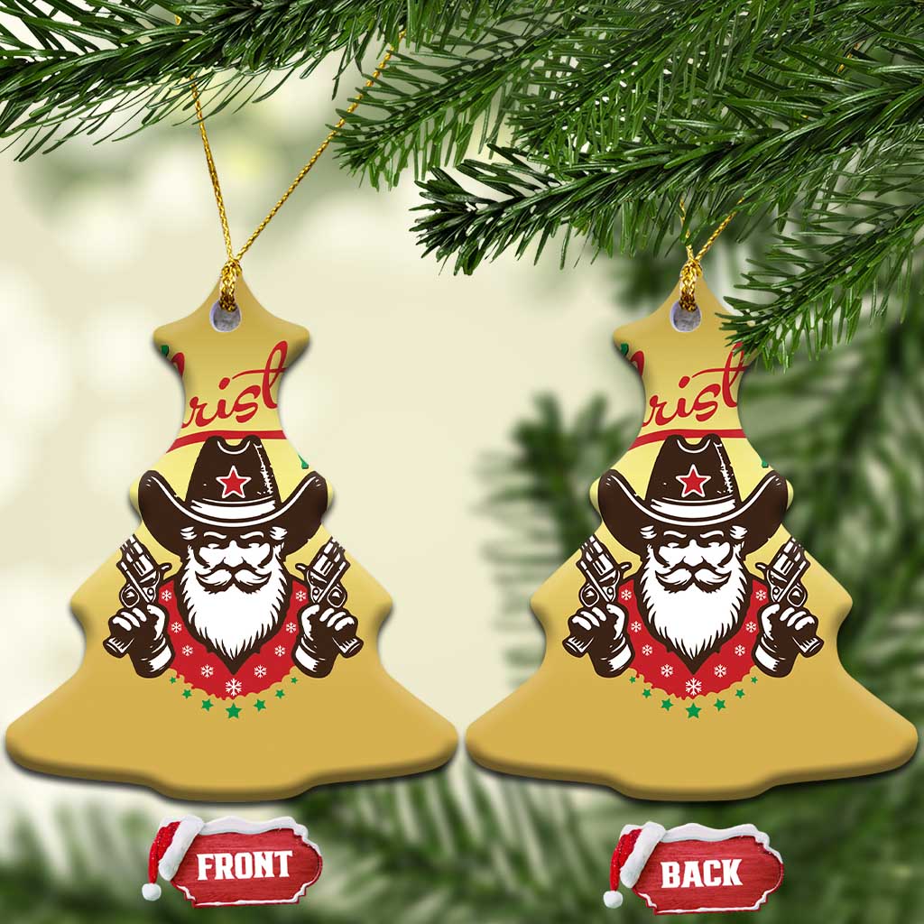 Merry Christmas Y'All Texas Cowboy Santa Christmas Ornament TS09 Christmas Tree Gold Print Your Wear