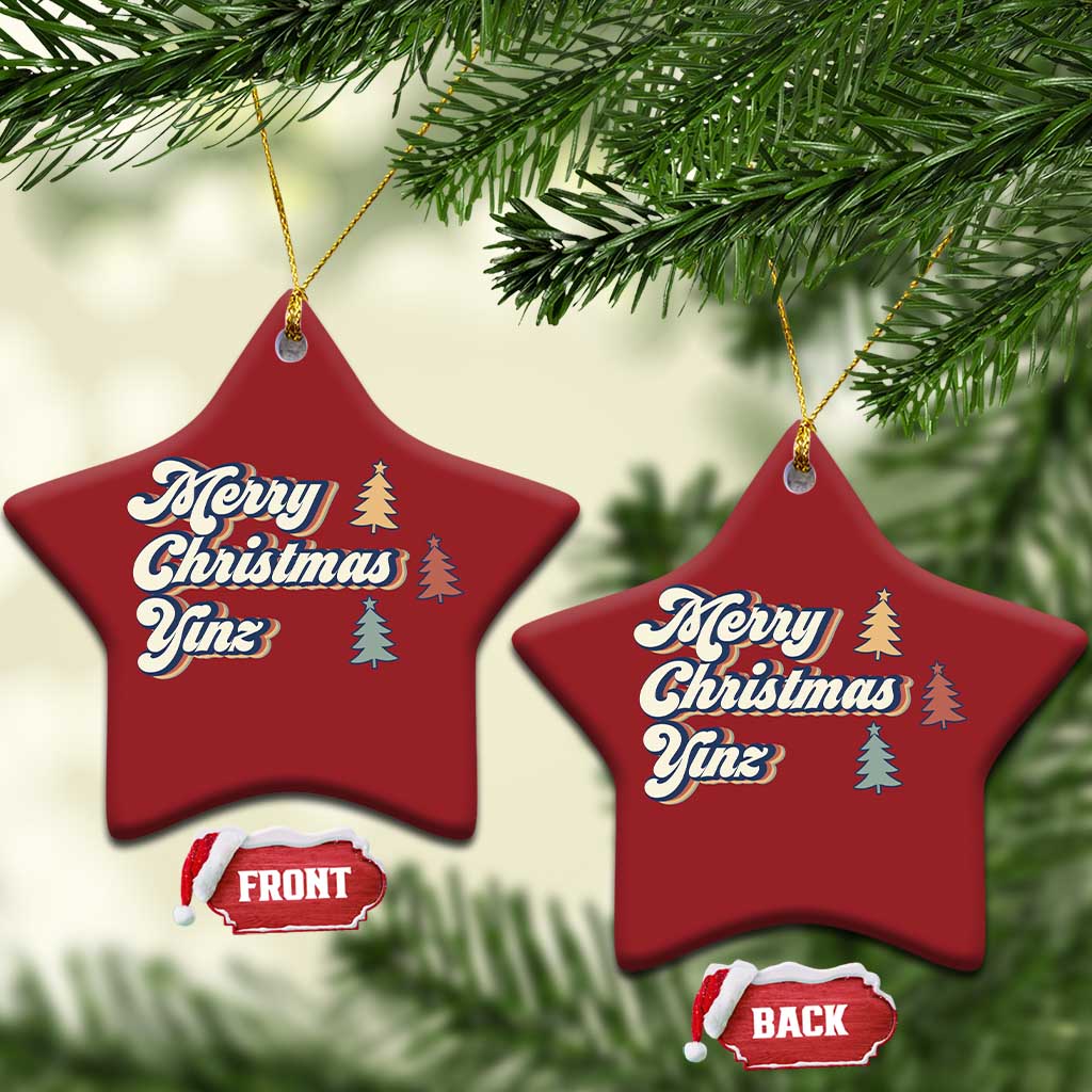 Funny Merry Christmas Yinz Pittsburgh Christmas Ornament TS09 Star Red Print Your Wear