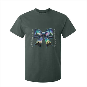 Christmas Alaska Aurora T Shirt For Kid Christian Most Wonderful Time Of The Year Coquette Bow TS09 Dark Forest Green Print Your Wear