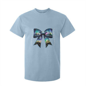 Christmas Alaska Aurora T Shirt For Kid Christian Most Wonderful Time Of The Year Coquette Bow TS09 Light Blue Print Your Wear