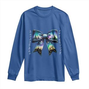 Christmas Alaska Aurora Long Sleeve Shirt Christian Most Wonderful Time Of The Year Coquette Bow TS09 Royal Blue Print Your Wear