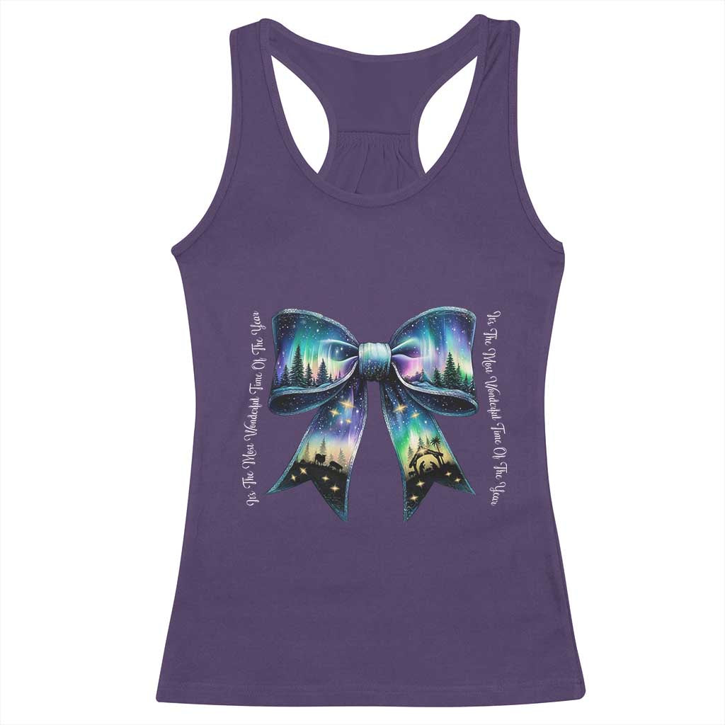 Christmas Alaska Aurora Racerback Tank Top Christian Most Wonderful Time Of The Year Coquette Bow TS09 Purple Print Your Wear