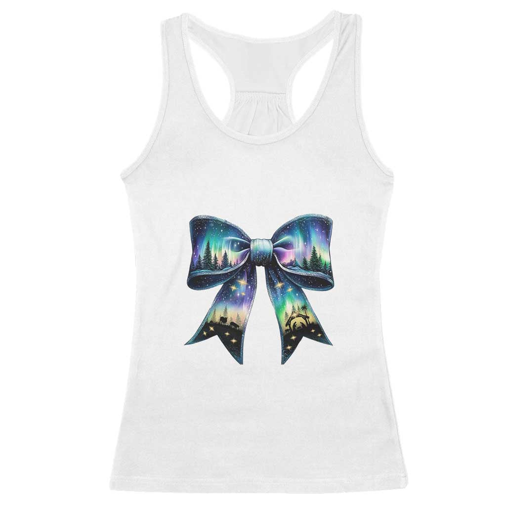 Christmas Alaska Aurora Racerback Tank Top Christian Most Wonderful Time Of The Year Coquette Bow TS09 White Print Your Wear