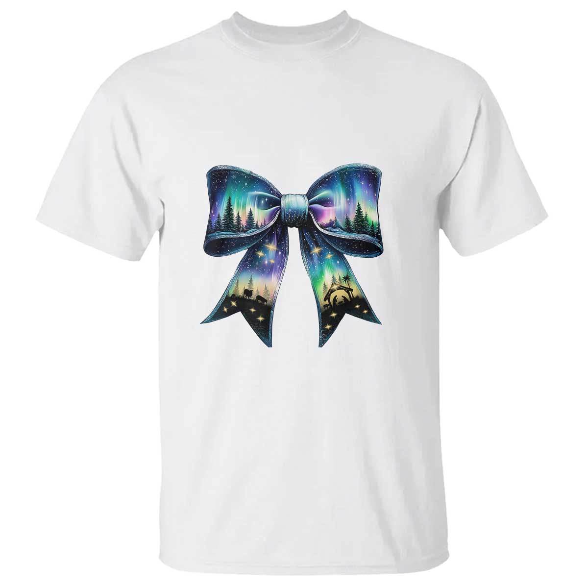 Christmas Alaska Aurora T Shirt Christian Most Wonderful Time Of The Year Coquette Bow TS09 White Print Your Wear