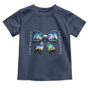 Christmas Alaska Aurora Toddler T Shirt Christian Most Wonderful Time Of The Year Coquette Bow TS09 Navy Print Your Wear