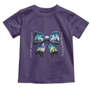 Christmas Alaska Aurora Toddler T Shirt Christian Most Wonderful Time Of The Year Coquette Bow TS09 Purple Print Your Wear