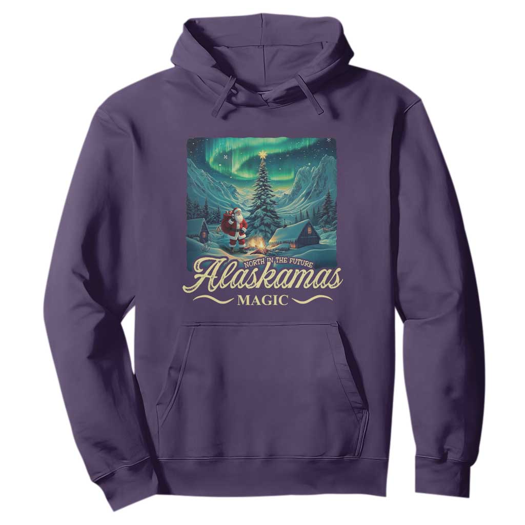 Xmas In Alaska Hoodie Alaskamas Magic Aurora Santa TS09 Purple Print Your Wear