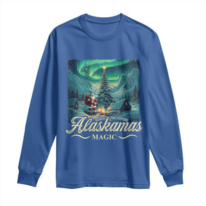 Xmas In Alaska Long Sleeve Shirt Alaskamas Magic Aurora Santa TS09 Royal Blue Print Your Wear