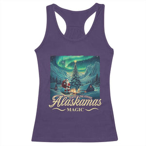 Xmas In Alaska Racerback Tank Top Alaskamas Magic Aurora Santa TS09 Purple Print Your Wear