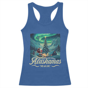 Xmas In Alaska Racerback Tank Top Alaskamas Magic Aurora Santa TS09 Royal Blue Print Your Wear
