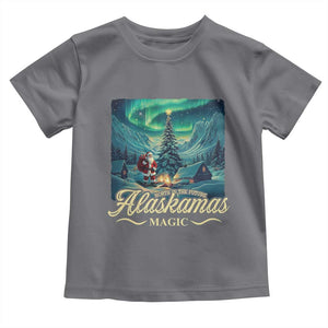 Xmas In Alaska Toddler T Shirt Alaskamas Magic Aurora Santa TS09 Charcoal Print Your Wear