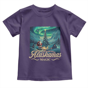 Xmas In Alaska Toddler T Shirt Alaskamas Magic Aurora Santa TS09 Purple Print Your Wear