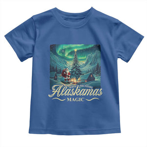 Xmas In Alaska Toddler T Shirt Alaskamas Magic Aurora Santa TS09 Royal Blue Print Your Wear