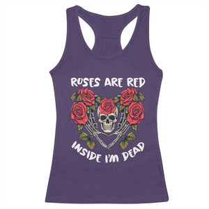 Valentine's Day Racerback Tank Top Roses are Red Inside I'm Dead Skeleton Heart Shape TS09 Purple Print Your Wear