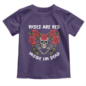 Valentine's Day Toddler T Shirt Roses are Red Inside I'm Dead Skeleton Heart Shape TS09 Purple Print Your Wear