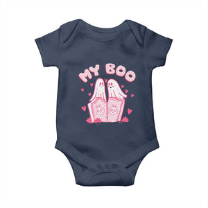 Valentine's Day Baby Onesie My Boo Cute Lover Couple Ghost TS09 Navy Print Your Wear