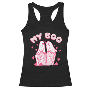 Valentine's Day Racerback Tank Top My Boo Cute Lover Couple Ghost TS09 Black Print Your Wear