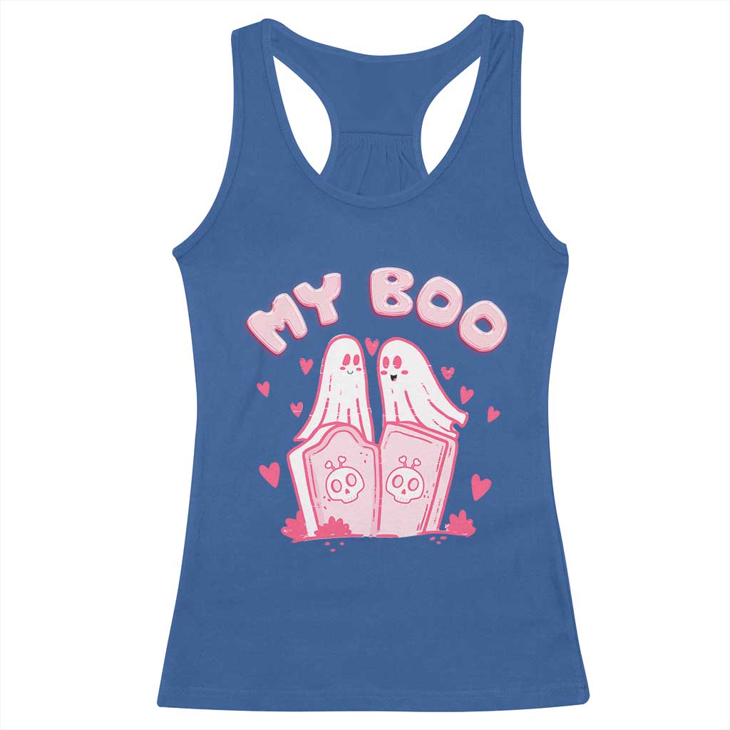 Valentine's Day Racerback Tank Top My Boo Cute Lover Couple Ghost TS09 Royal Blue Print Your Wear