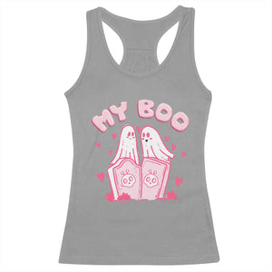 Valentine's Day Racerback Tank Top My Boo Cute Lover Couple Ghost TS09 Sport Gray Print Your Wear