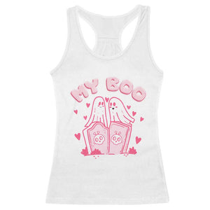 Valentine's Day Racerback Tank Top My Boo Cute Lover Couple Ghost TS09 White Print Your Wear