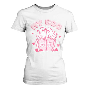 Valentine's Day T Shirt For Women My Boo Cute Lover Couple Ghost TS09 White Print Your Wear