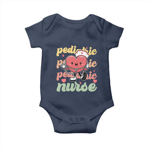 Valentine's Day Baby Onesie Retro Pediatric Nurse Cute Heart Stethoscope TS09 Navy Print Your Wear