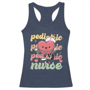 Valentine's Day Racerback Tank Top Retro Pediatric Nurse Cute Heart Stethoscope TS09 Navy Print Your Wear