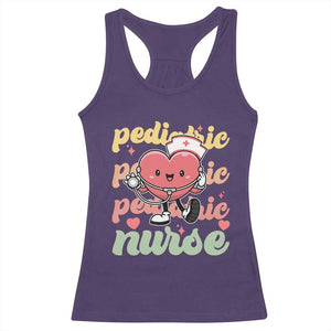 Valentine's Day Racerback Tank Top Retro Pediatric Nurse Cute Heart Stethoscope TS09 Purple Print Your Wear