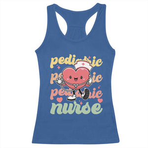 Valentine's Day Racerback Tank Top Retro Pediatric Nurse Cute Heart Stethoscope TS09 Royal Blue Print Your Wear