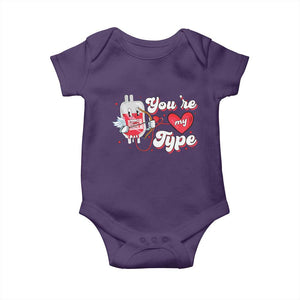 Valentine's Day Baby Onesie You're My Type Medical Pun Blood Nurse TS09 Purple Print Your Wear