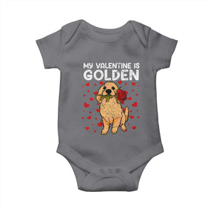 Valentine's Day Baby Onesie My Valentine Is Golden Retriever Cute Pet Dog Rose TS09 Charcoal Print Your Wear