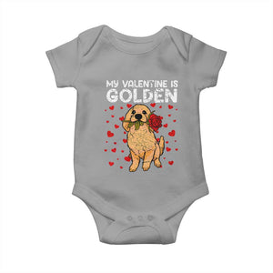 Valentine's Day Baby Onesie My Valentine Is Golden Retriever Cute Pet Dog Rose TS09 Sport Gray Print Your Wear
