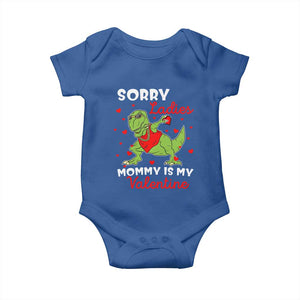 Sorry Ladies Mommy Is My Valentine Baby Onesie Funny Dabbing Dinosaur Stealing Heart TS09 Royal Blue Print Your Wear
