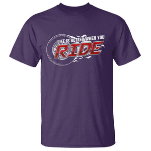 Motorcycle Rider T Shirt Life is Better When You Ride TS09 Purple Printyourwear