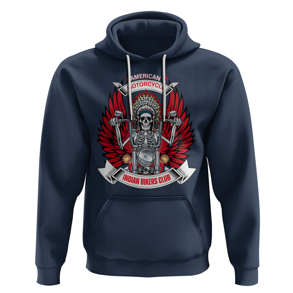 Motorcycle Rider Hoodie American Indian Biker Club TS09 Navy Printyourwear