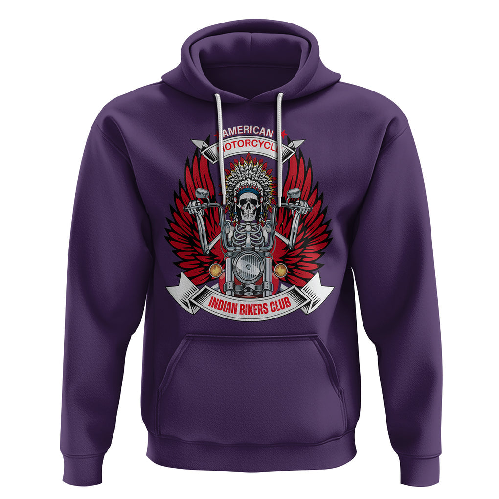 Motorcycle Rider Hoodie American Indian Biker Club TS09 Purple Printyourwear