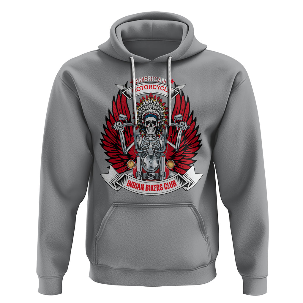 Motorcycle Rider Hoodie American Indian Biker Club TS09 Sport Gray Printyourwear
