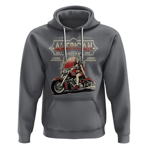 Motorcycle Rider Hoodie Navite American Indian Legendary Retro Biker TS09 Charcoal Printyourwear