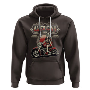 Motorcycle Rider Hoodie Navite American Indian Legendary Retro Biker TS09 Dark Chocolate Printyourwear