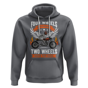 Motorcycle Rider Hoodie Four Wheels Mover The Body Two Wheels Move The Soul TS09 Charcoal Printyourwear